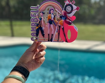 K/Pop Demon Hunters Cake Topper • Personalized Anime Birthday Decoration