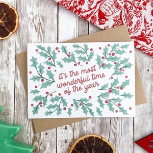 Het is de mooiste tijd van het jaar | Kerstkaart | A6 blanco kaart | Enkel of set van 5 | Kunststofvrij