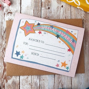 Lege speciale Award-certificaatkaart | Gefeliciteerd Goed gedaan Bedankt Leraar | A6 of A5 blanco kaart | Milieuvriendelijk, plasticvrij