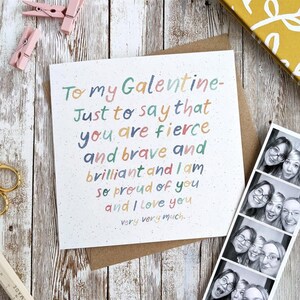 Zu meiner Galentine-Karte | Galentines-Tag | Karte für beste Freundin | Frauenfreundschaft | Packung mit 1 oder 5 Stück | Handgemaltes Aquarell | Umweltfreundlich