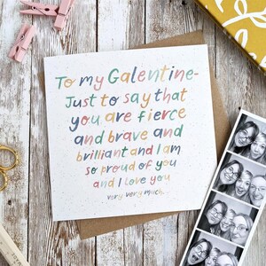 Zu meiner Galentine-Karte | Galentines-Tag | Karte für beste Freundin | Frauenfreundschaft | Packung mit 1 oder 5 Stück | Handgemaltes Aquarell | Umweltfreundlich