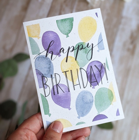 Biglietto di auguri di compleanno Happy Birthday Chick A6, acquerello, carta ruvida, Happy Birthday, compleanno rotondo, auguri di compleanno, cartolina - Italia