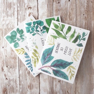 Lot de feuilles d'aquarelle | Lot de 3 | Aquarelles peintes à la main | Cartes vierges A6 | Cartes de voeux durables et respectueuses de l'environnement