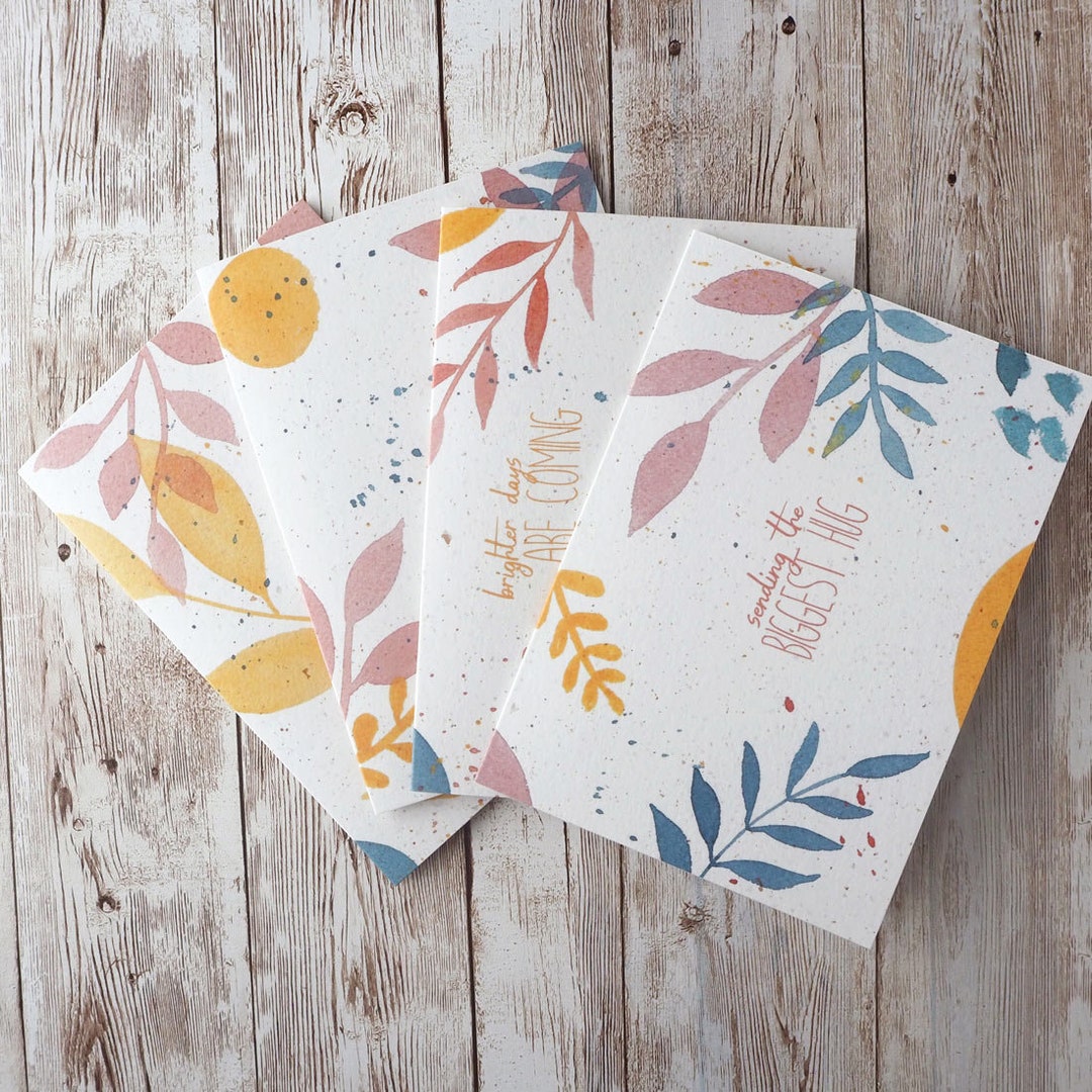 Love Lockdown Note Pattern Love in Lockdown Notecards | Set of 4 | Hand Painted Watercolour Card ...