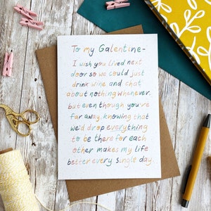 zu meiner Galentinen-Karte | Fernfreundschaft | Galentines Tag | Karte für Beste Freundin | Weibliche Freundschaft | 1er oder 5er Pack | Umweltfreundlich