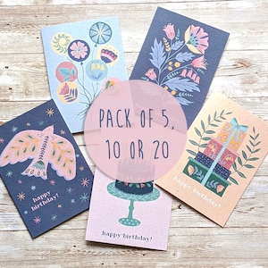 Choose Any 10 Cards Happy Birthday Thank You Congratulations Eco Friendly Plastic Free Recycled Cards Multipack