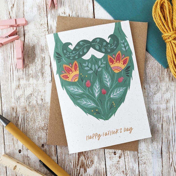 Buona festa del papà a te e alla tua barba - Biglietto di auguri carino e unico, biglietto per la festa del papà, biglietto di quarantena - Italia