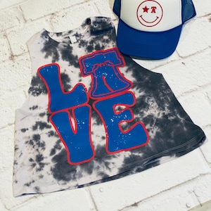 Philadelphia Love Crop Muscle Tank - Philadelphia Baseball - Basketball - Patriotic Tank