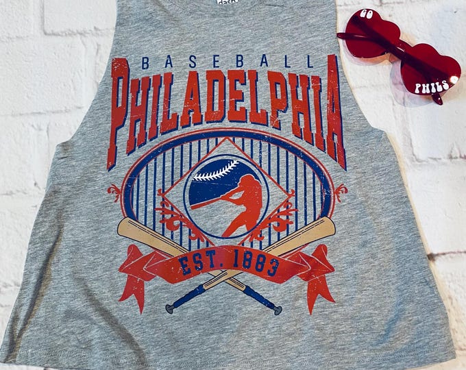 Philadelphia Baseball Crop Muscle Tank