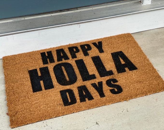 Merry Christmas doormat, holiday doormat, Christmas decor, funny doormat, holiday decor, Santa decor, holla days , HO HO