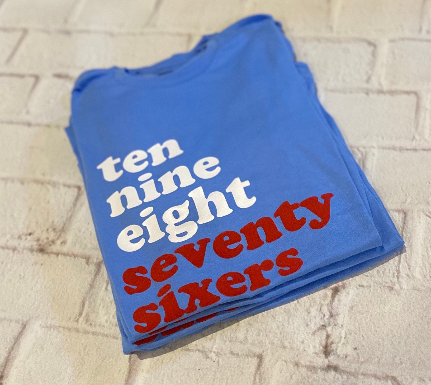  10-9-8-76ers Premium T-Shirt : Sports & Outdoors