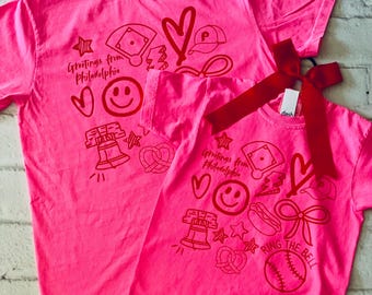 Neon Philadelphia Doodle Tee