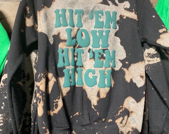 Hit’em High Acid Wash Crew- Philadelphia football Sweatshirt