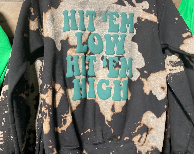 Hit’em High Acid Wash Crew- Philadelphia football Sweatshirt