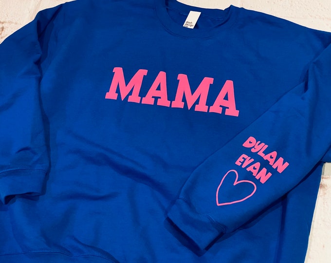 Blue and Pink Custom Mama Crew