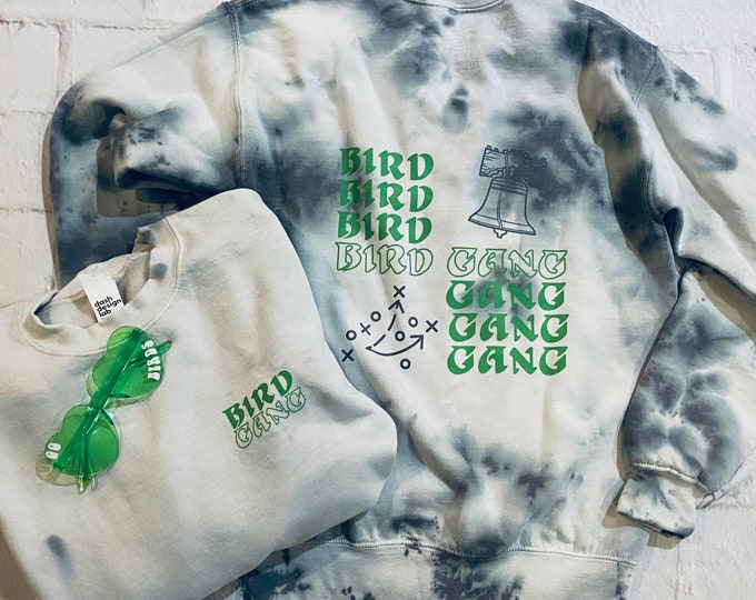 Tie Dye Bird Gang Stacked Crew