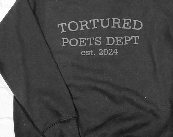 Monochrome TPD Crew- Tortured Poet Swiftie Swag