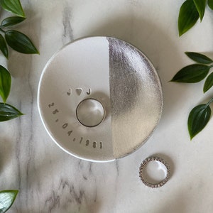 Personalised engagement / wedding date ring dish with foiling / anniversary gift / valentines gift / gifts for the couple