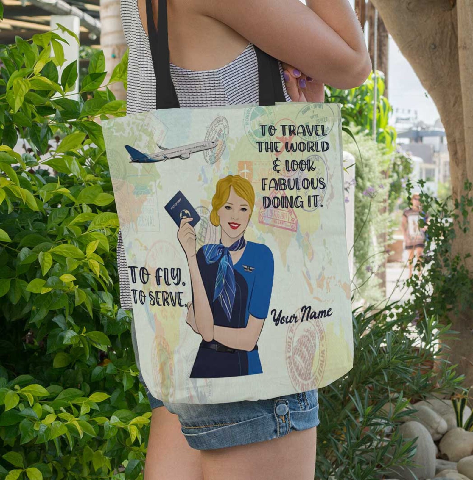 Flight Attendant Tote Bag Flight Attendant Handbag Flight Etsy