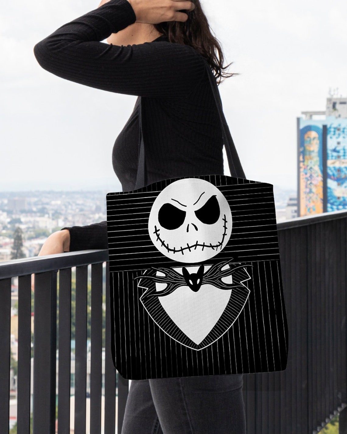 Jack Skellington Tote Bag The Nightmare Before Christmas Tote Etsy