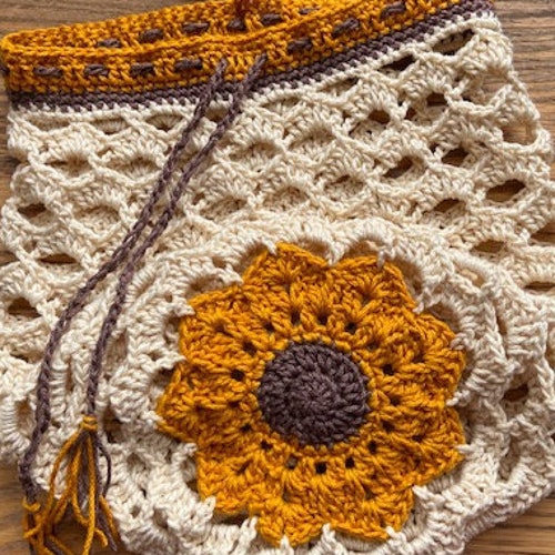 Crocodile Stitch Sunflower Square Easy and Fun PDF Crochet - Etsy