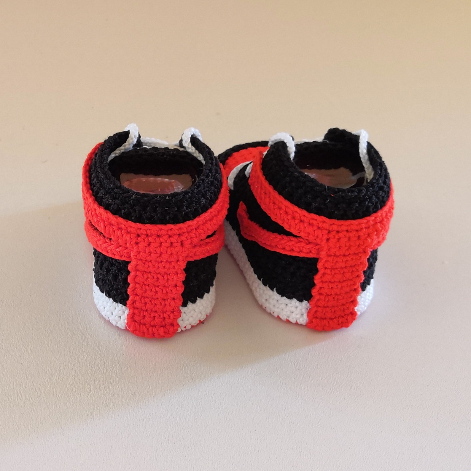 Crochet pattern jordan baby booties crochet baby sneakers for Etsy