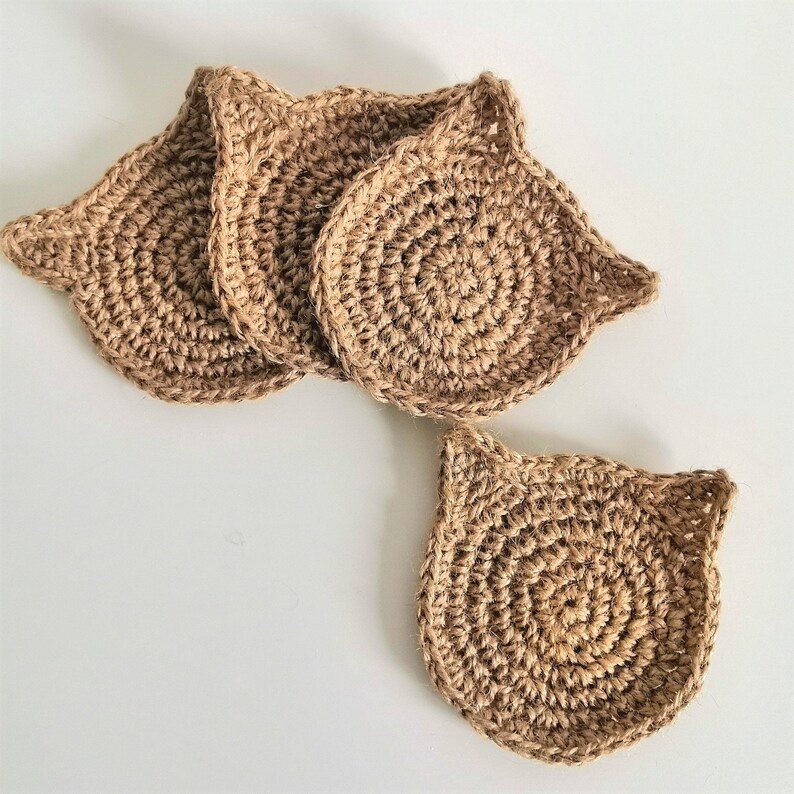 Crochet Coasters Pattern Jute Coasters Cat Lover Gift Nana Etsy