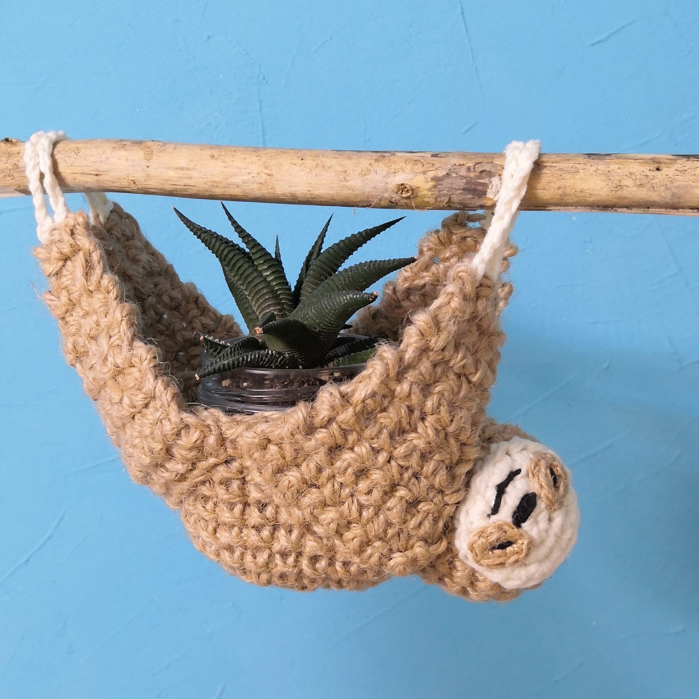 Air plant hanger sloth planter crochet pattern wall planter | Etsy