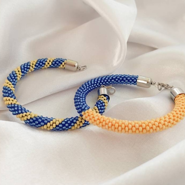 Ukrainian flag bracelet - Ukraine shop - blue yellow bracelet - trendy jewelry - summer bracelets - girlfriend gift