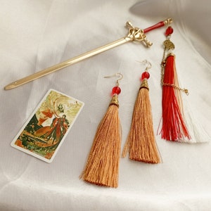 Tgcf accessories: Xianle's sword tassel hair pin. Xie Lian jewelry