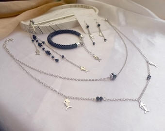 Tgcf jewelry: He Xuan earrings, bracelet, necklace and hair pin