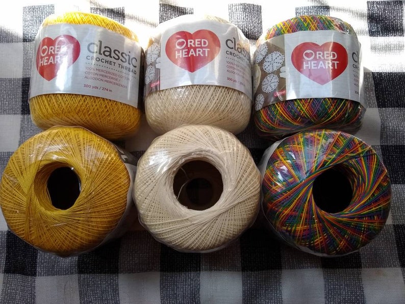 Red Heart Classic Crochet Thread Size 10 Different colors Etsy