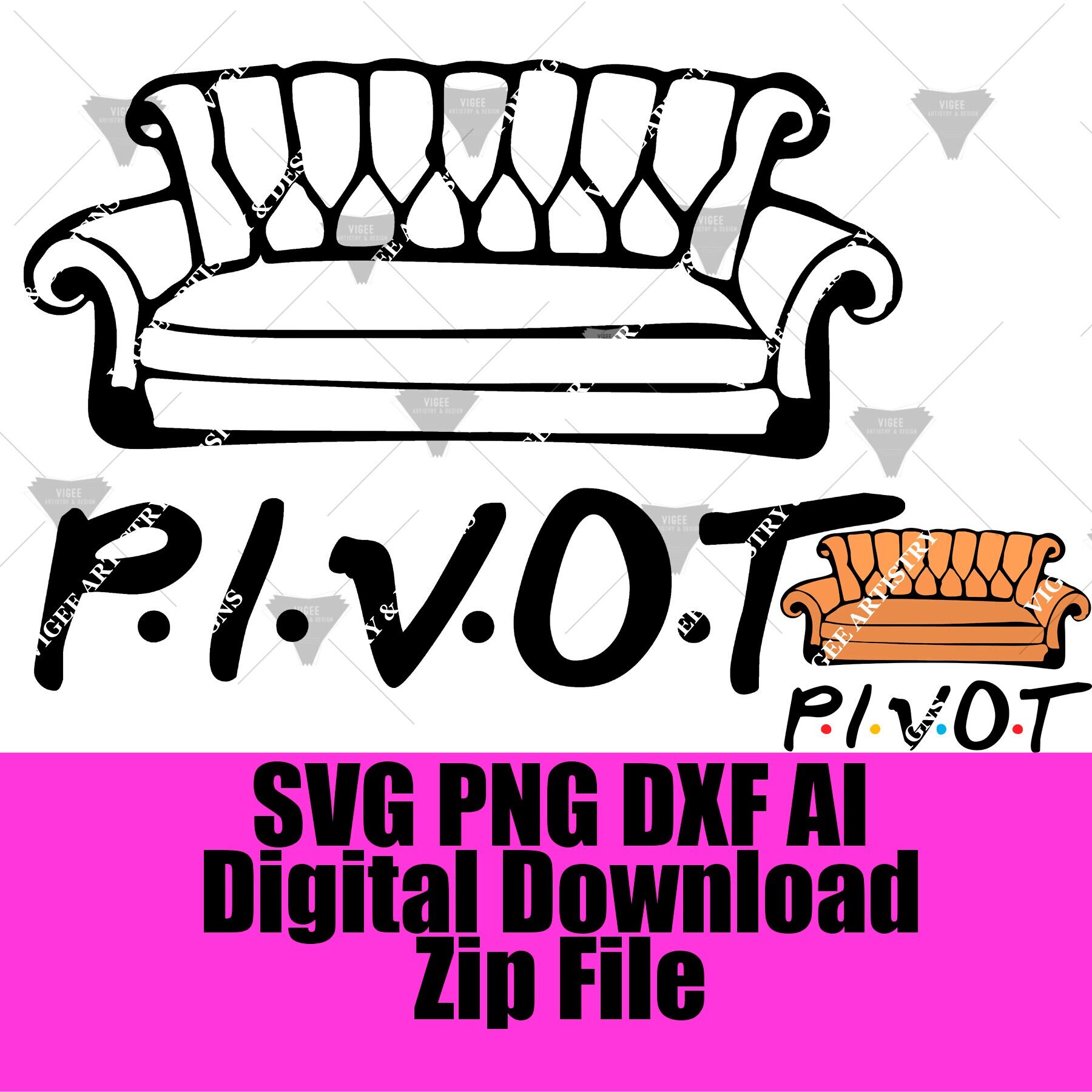 Friends couch P I V O T PNG SVG EPS Etsy