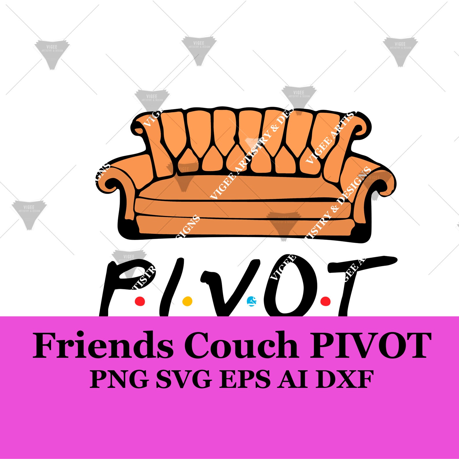 Friends couch P I V O T PNG SVG EPS Etsy