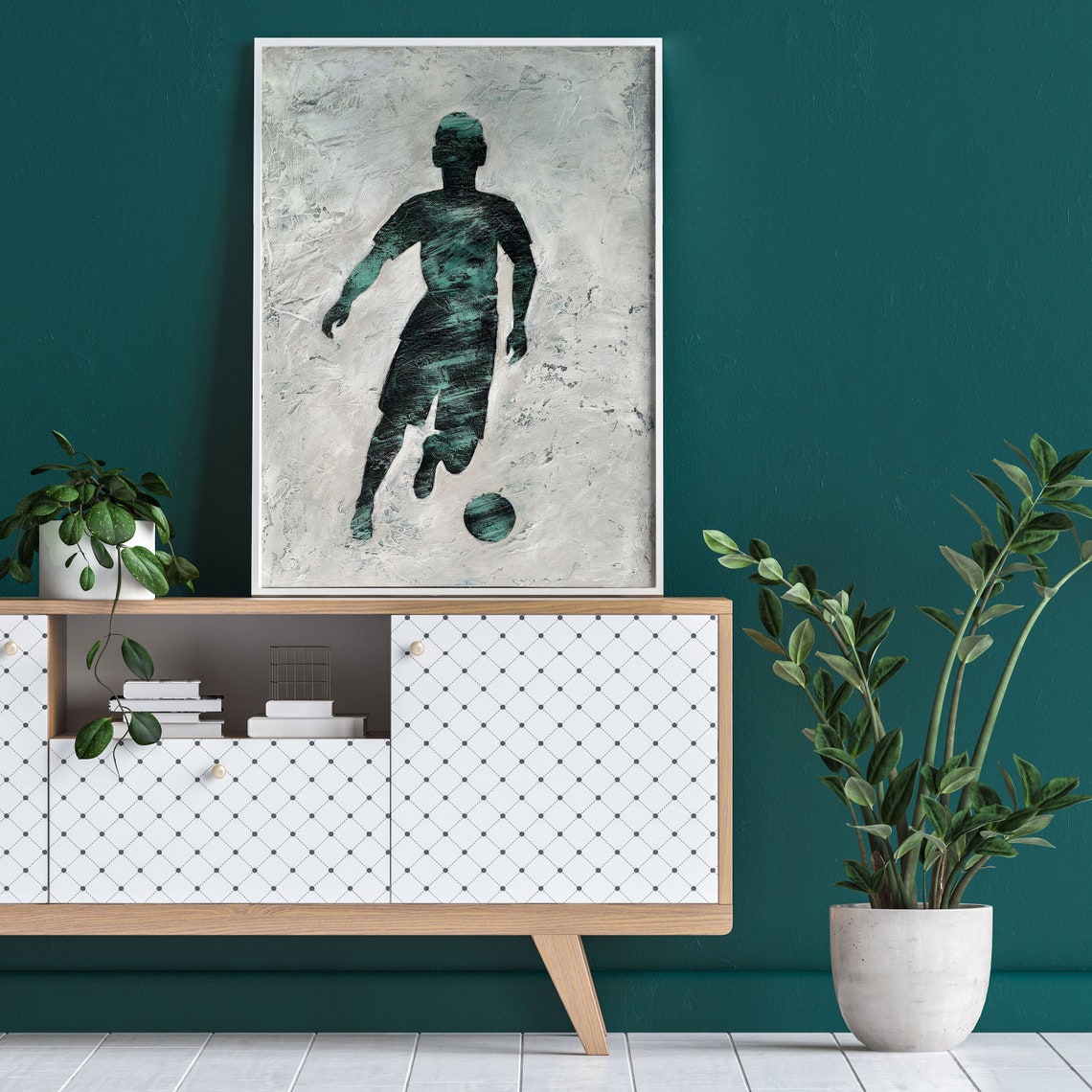 Artwork football player Fashion painting footballer Original Etsy