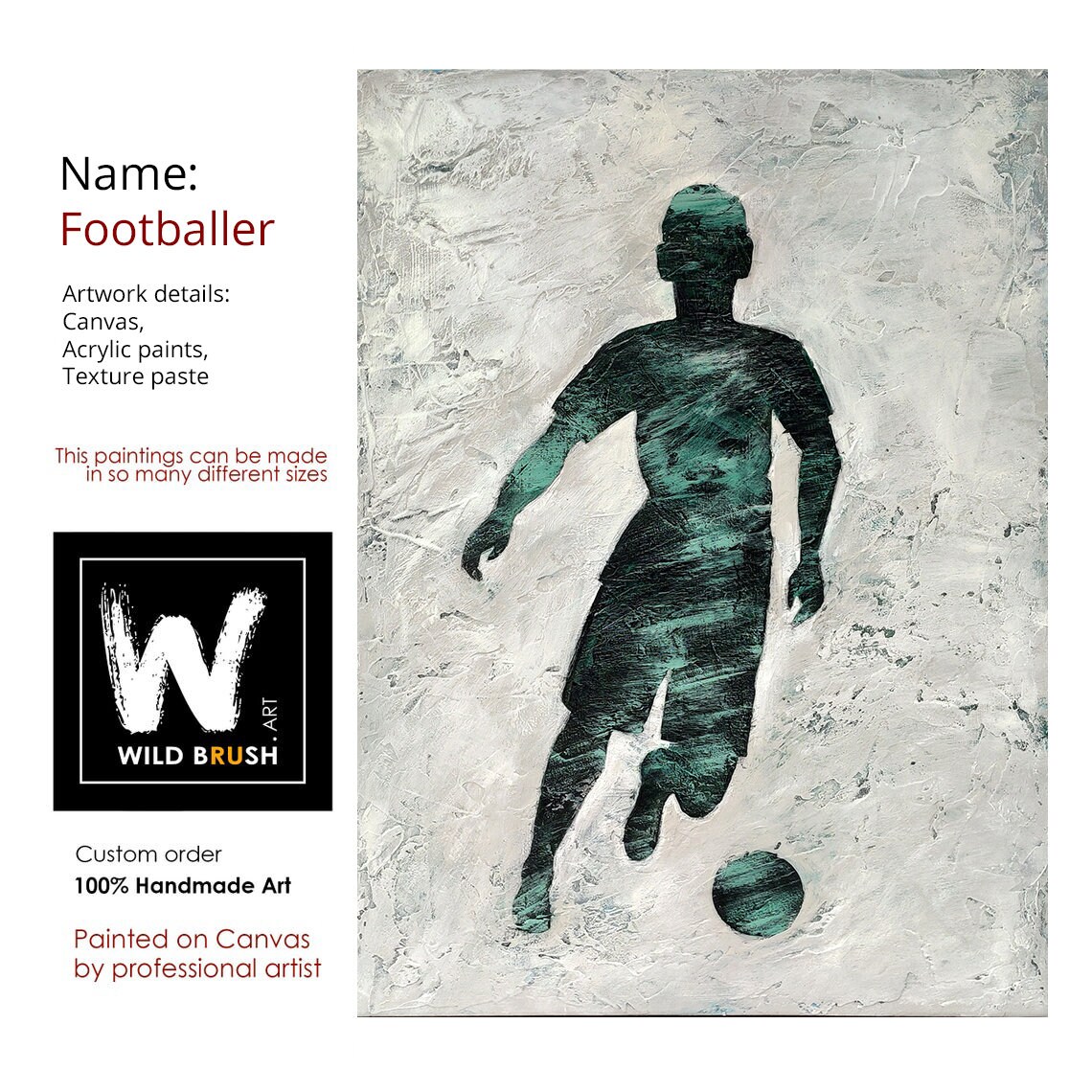 Artwork football player Fashion painting footballer Original Etsy