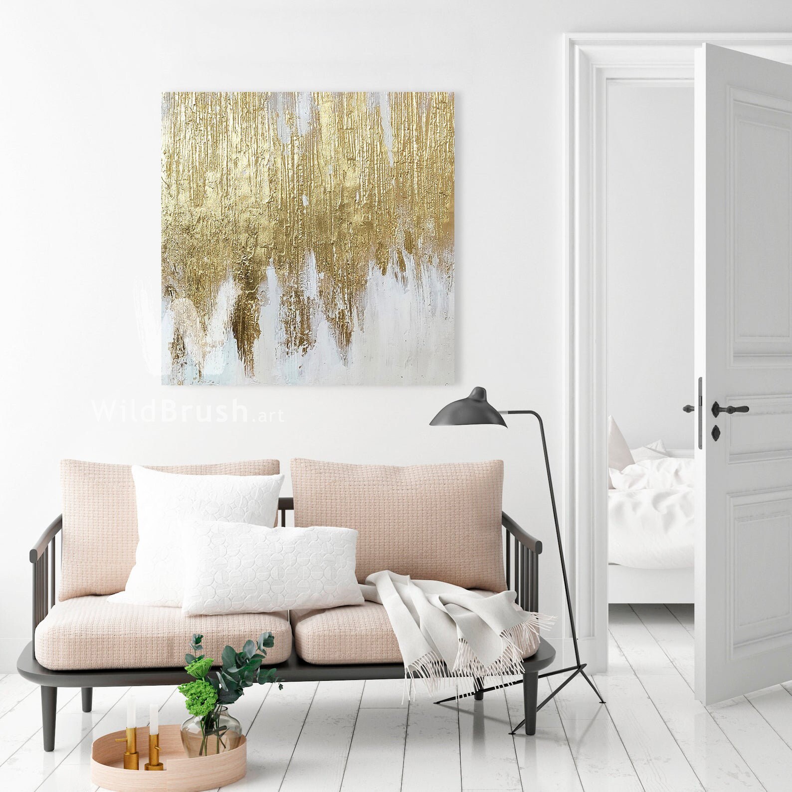 White Gold textured painting Large Abstract Wall Art On Etsy