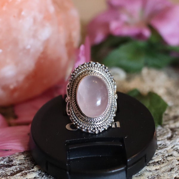 Bague quartz rose