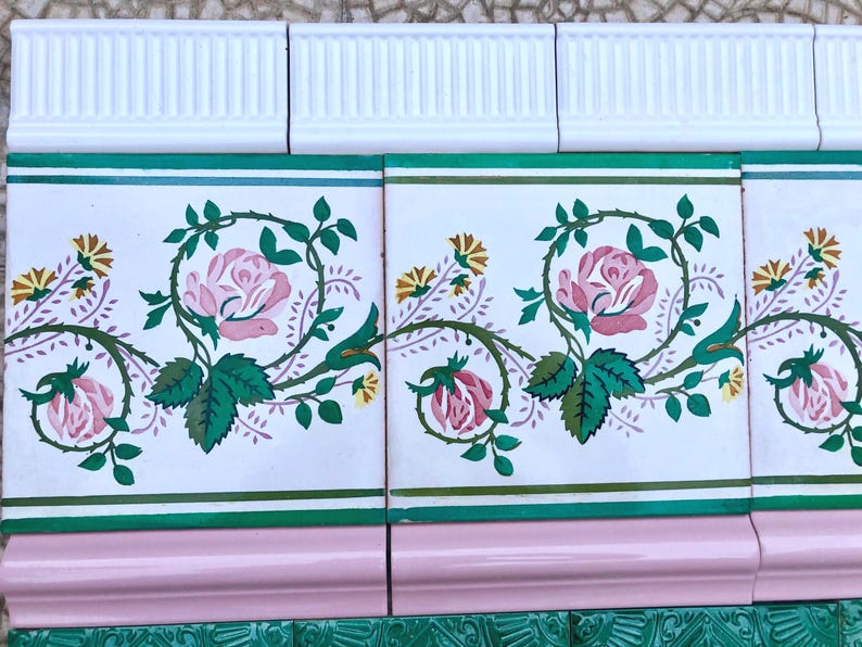Art Nouveau style border tiles set, photo 5 of 10