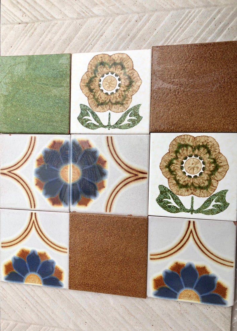 70s Spanish vintage tile mural — set of 9, photo 1 of 10