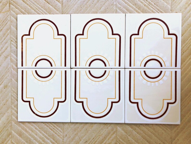 60s 70s vintage tiles Unused — set of 6, photo 6 of 10