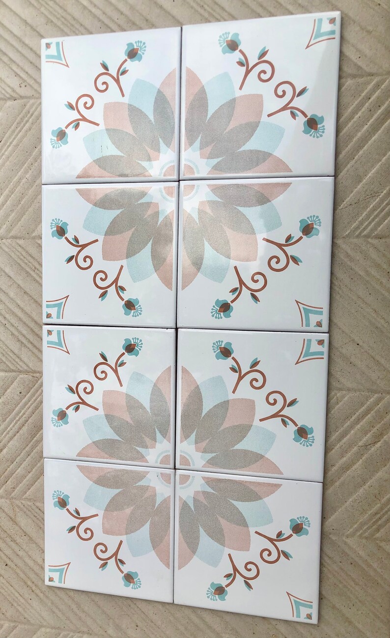 8 original vintage 70s tiles, photo 7 of 9