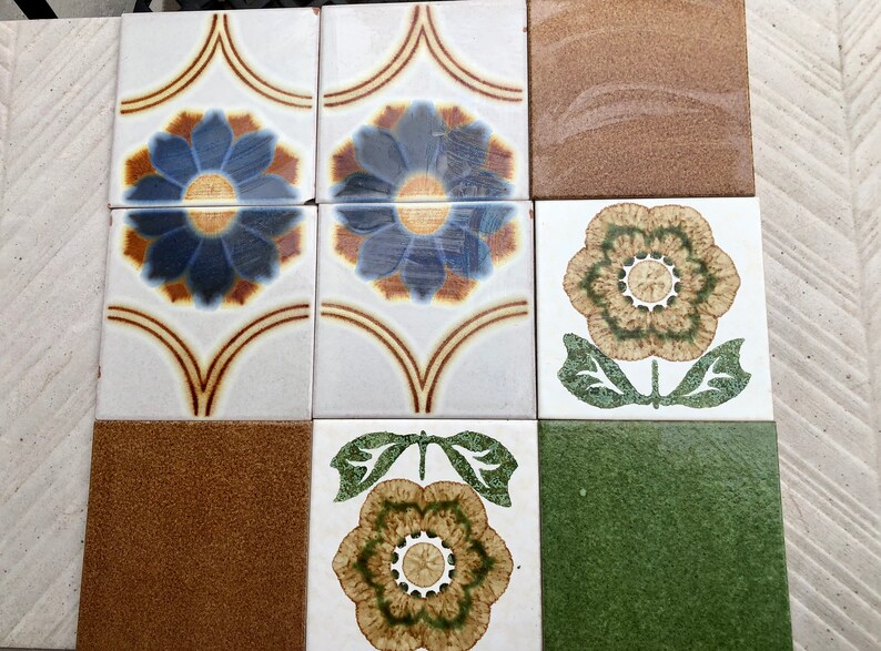70s Spanish vintage tile mural — set of 9, photo 6 of 10