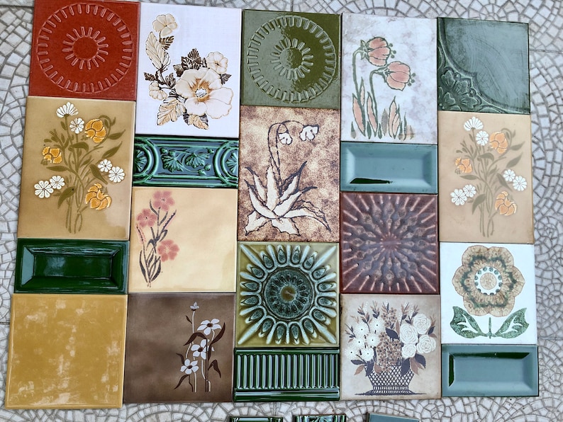 20 Original vintage tiles from the 60s - 70s, photo 2 of 10