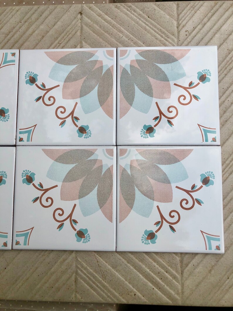 4 original vintage 70s tiles, photo 6 of 7