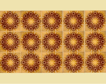 Original 70s retro unused tiles — set of 15