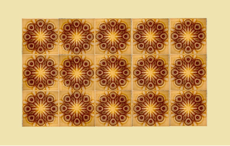 Original 70s retro unused tiles — set of 15, photo 1 of 9