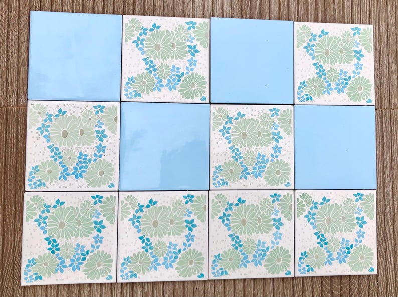Spanish 60s 70s vintage tiles — set of 12, photo 3 of 9