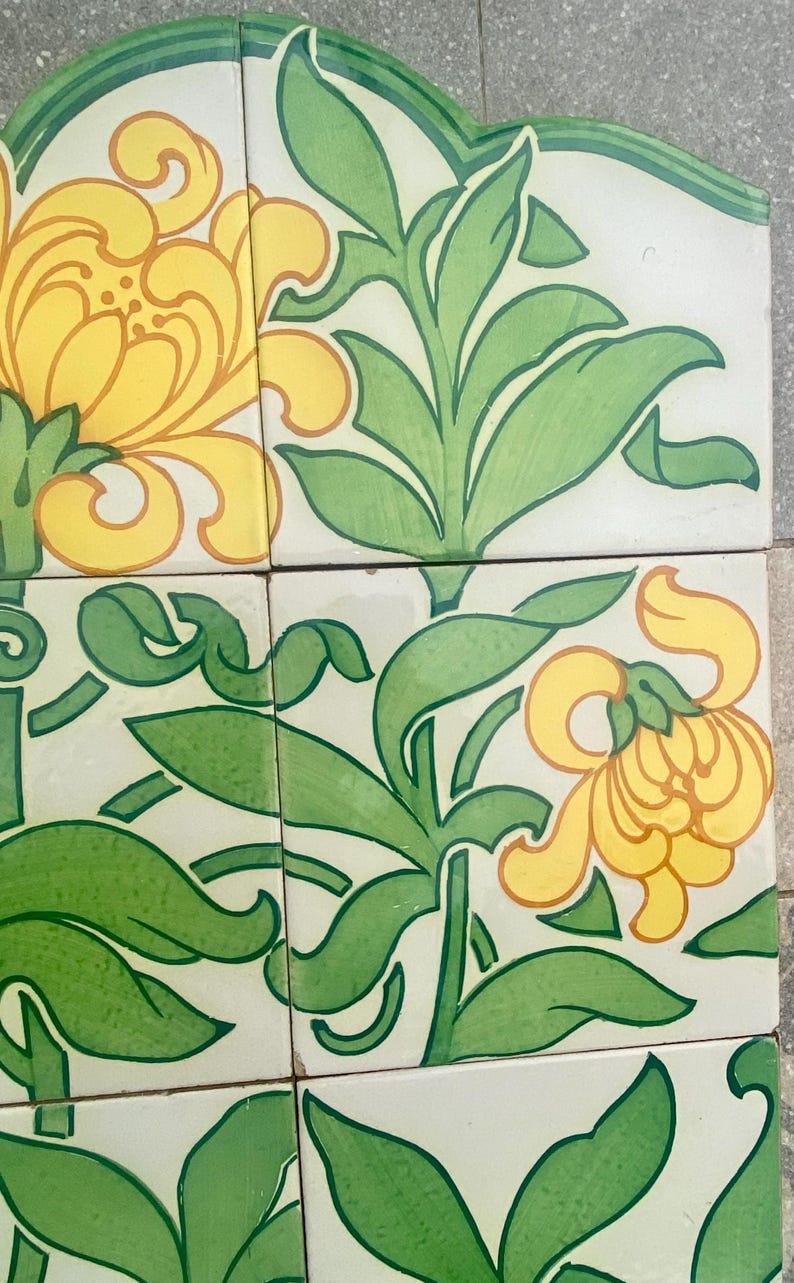Original Art Nouveau border tiles — set of 6, photo 6 of 9