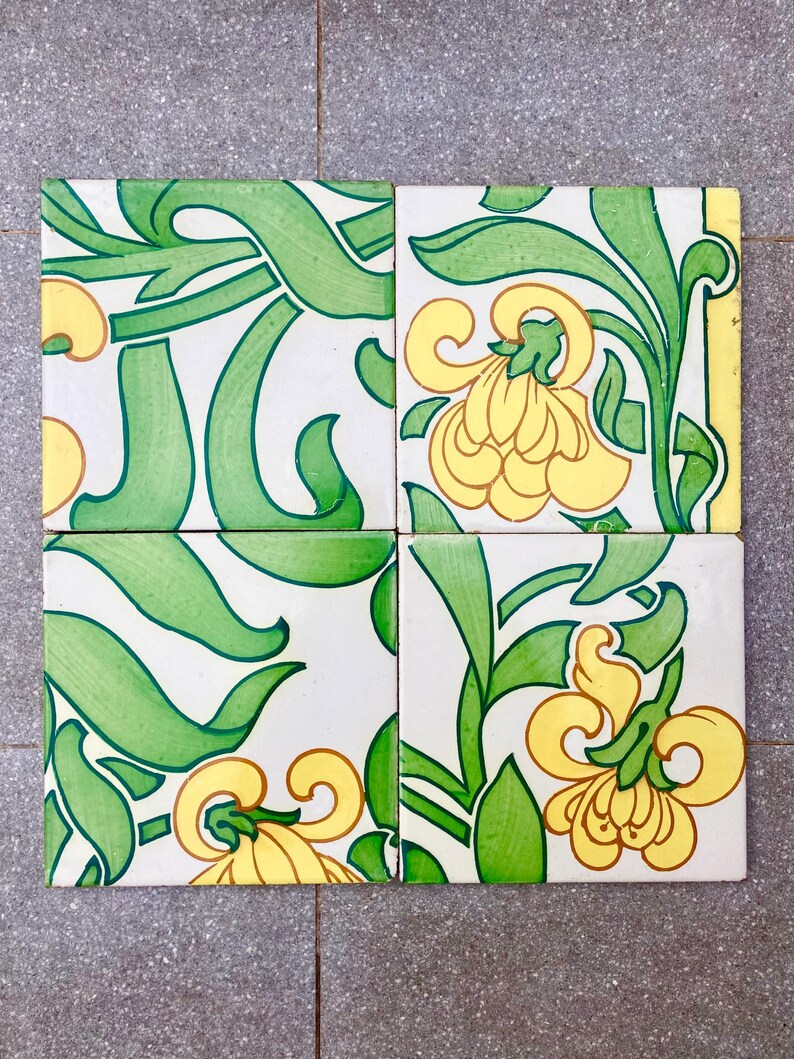 Original Art Nouveau border tiles — set of 4, photo 4 of 9